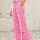 WYWH Jeans De Mezclilla Con Borde Deshilachado Para Mujer