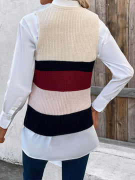 Frenchy Chaleco Sueter Con Bloques De Color (camisa No Incluida)