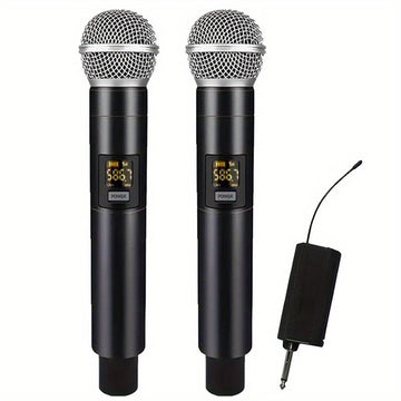1/2/4 piezas de micrófono inalámbrico 2 canales UHF micrófono portátil profesional para fiesta, Karaoke, Iglesia