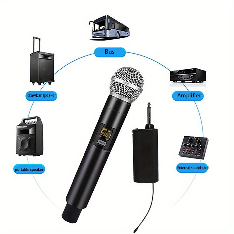 1/2/4 piezas de micrófono inalámbrico 2 canales UHF micrófono portátil profesional para fiesta, Karaoke, Iglesia