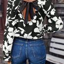 Frenchy Camisa De Mujer Con Estampado Floral Y Nudo En La Espalda