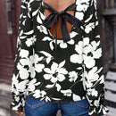 Frenchy Camisa De Mujer Con Estampado Floral Y Nudo En La Espalda