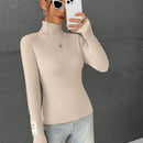 EZwear Sueter De Cuello De Tortuga Con Parche Para Mujer
