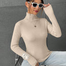 EZwear Sueter De Cuello De Tortuga Con Parche Para Mujer