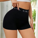Shorts de seguridad cinta con estampado de letra cintura
