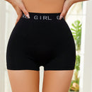 Shorts de seguridad cinta con estampado de letra cintura