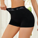 Shorts de seguridad cinta con estampado de letra cintura