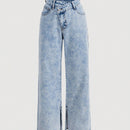 MOD Jeans asimetrico cintura bajo con abertura de pierna ancha