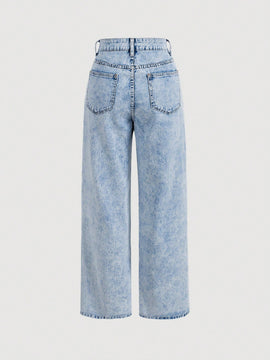MOD Jeans asimetrico cintura bajo con abertura de pierna ancha