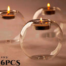 1/2/3/6pcs Portavelas de Cristal Europeo para Navidad Halloween Decoración de Mesa de Comedor, Candelabro Romántico para Bodas, Barra de Fiesta y Decoraciones para el Hogar