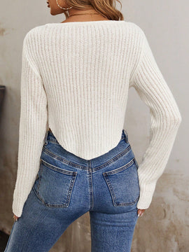 LUNE Jersey crop de cuello scoop bajo hanky