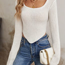 LUNE Jersey crop de cuello scoop bajo hanky