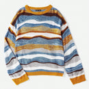 VCAY Sudadera Con Hombros Caidos De Bloques De Color Rayado