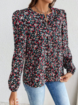 Frenchy Camisa De Manga Abullonada Y Estampado Floral Para Mujer