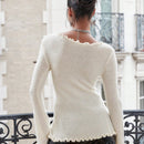 ICON Jersey de cuello notch bajo asimetrico