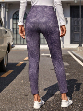 Pantalones Largos Holgados Con Cintura Elastica Para Mujer