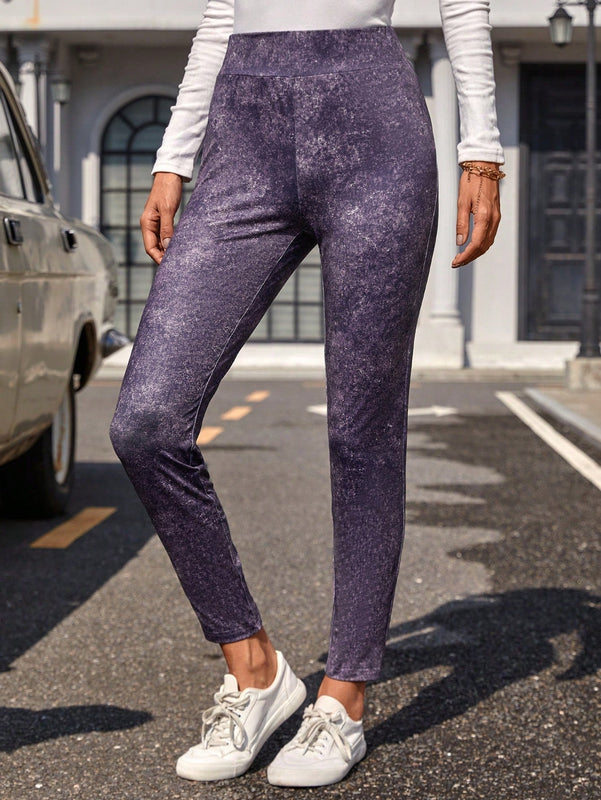 Pantalones Largos Holgados Con Cintura Elastica Para Mujer