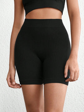Leisure pantalones cortos de ciclismo ajustados de un solo color, transpirables y sin costuras, pantalones cortos casuales de verano