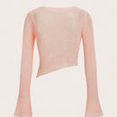 ICON Jersey crop unicolor bajo asimetrico