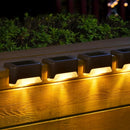 4 luces solares para exteriores, luces decorativas LED para exteriores, luces para caminos de jardín, luces para cercas al aire libre, luces solares para escalones, escaleras al aire libre, escalones, cercas, jardines, balcones, patios y caminos.