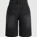 ROMWE Grunge Punk Shorts Vaqueros Desgastados Para Mujer