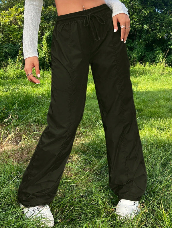 Pantalones plisados con cordon para mujer