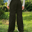 Pantalones plisados con cordon para mujer