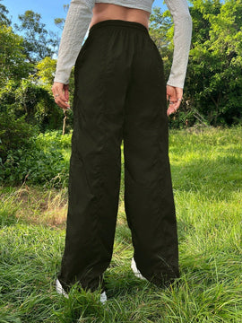 Pantalones plisados con cordon para mujer