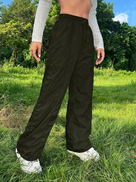 Pantalones plisados con cordon para mujer