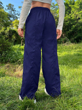 Pantalones plisados con cordon para mujer