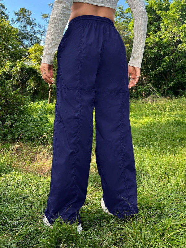 Pantalones plisados con cordon para mujer