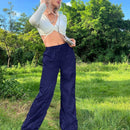 Pantalones plisados con cordon para mujer