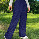 Pantalones plisados con cordon para mujer