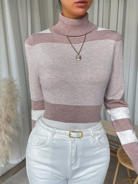 LUNE Jersey de color combinado cuello alto