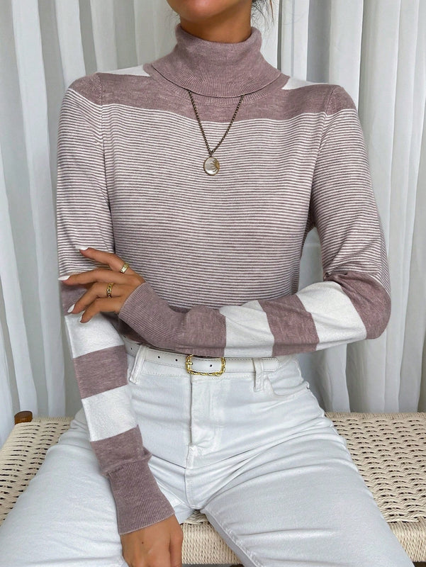 LUNE Jersey de color combinado cuello alto