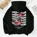 Ezwear sudadera de forro polar con estampado de letra y mariposa