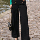 Frenchy Jeans con diseno de boton de pierna ancha