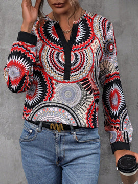 LUNE Camisa Estampada Con Cuello Con Muescas
