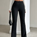 Pantalones acampanados con cintura elastica para mujeres