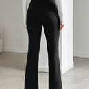 Pantalones acampanados con cintura elastica para mujeres