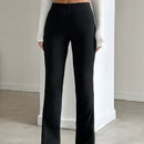 Pantalones acampanados con cintura elastica para mujeres