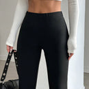Pantalones acampanados con cintura elastica para mujeres