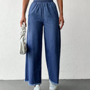 Cottnline pantalones palazzo de tiro alto, sueltos y con bolsillo, de 100% algodon, para primavera y verano