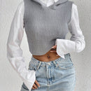 EZwear Chaleco suelto informal con capucha