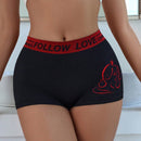 Shorts boxer de mujeres con estampado de letra de talle alto de rayas