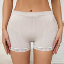 Pantalones Cortos De Seguridad Para Mujer Con Ribete De Encaje Sin Costuras