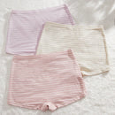 Pantalones Cortos De Rayas Para Mujer, 3 Piezas Por Paquete
