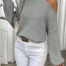Essnce Jersey De Cuello Alto Y Chunky Para Mujer Con Cuello Asimetrico Y Color Solido