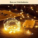 50-Luces De Hadas LED 5 M/16ft, Alimentadas Por 3 Pilas AA, Perfectas Para Navidad, Bodas, Fiestas, Vacaciones Familiares, Reuniones