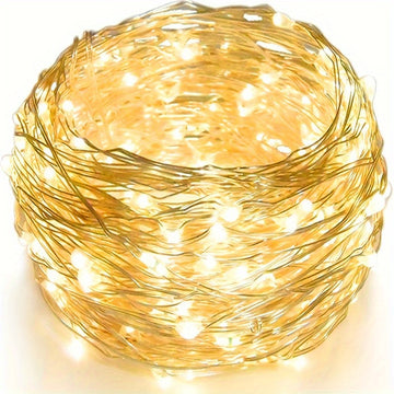 50-Luces De Hadas LED 5 M/16ft, Alimentadas Por 3 Pilas AA, Perfectas Para Navidad, Bodas, Fiestas, Vacaciones Familiares, Reuniones